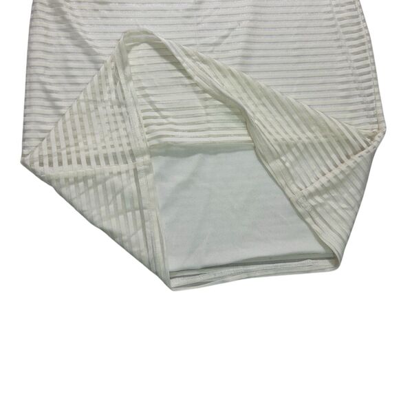 Anthropologie Silence + Noise White Striped Sparkly White Layered Dress Mini Med - Picture 4 of 12